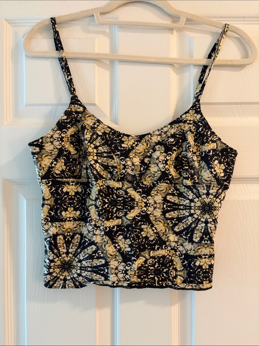 Vans Black and Yellow Patterned Cropped Cami